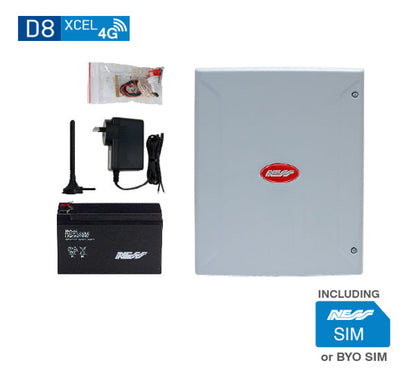 NESS K-9308 D8XCEL4G PANEL with Navigator Keypad inc SIM (Inc: 106-450 + 106-101)