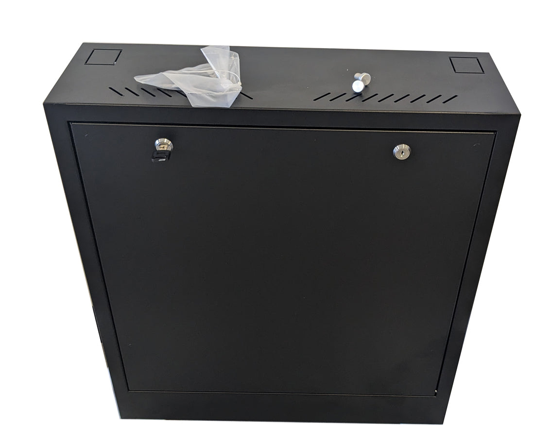 CCTV Vertical Wall Mount Security Cabinet - BLACK - Standard Lock MS5863518B # MS5863518B