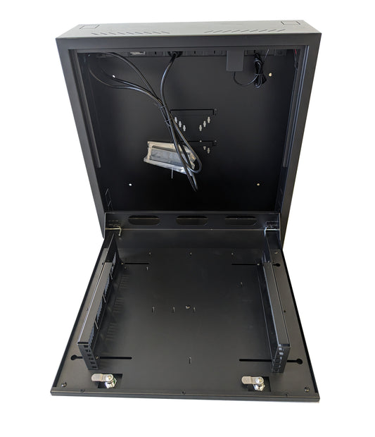 CCTV Vertical Wall Mount Security Cabinet - BLACK - Combination Lock # MS5863518B&CL