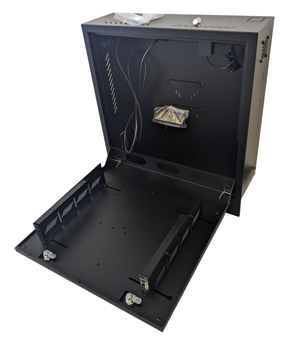 CCTV Vertical Wall Mount Security Cabinet - BLACK - Standard Lock MS5863518B # MS5863518B