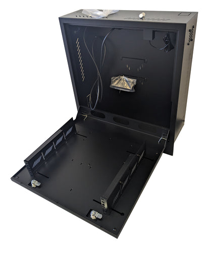 CCTV Vertical Wall Mount Security Cabinet - BLACK - Standard Lock MS5863518B # MS5863518B