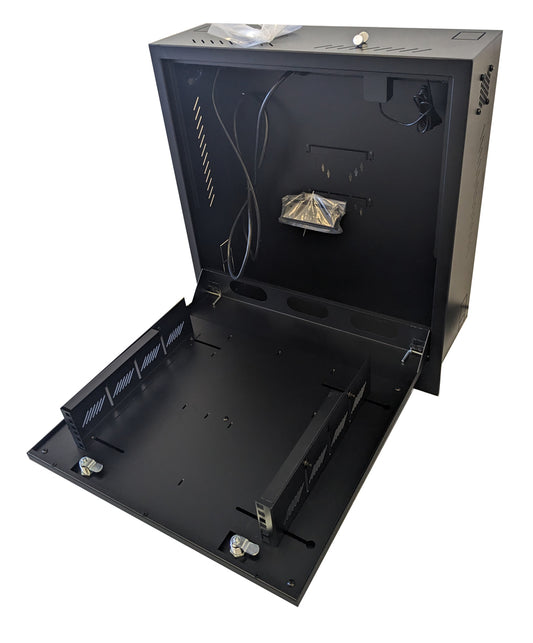 CCTV Vertical Wall Mount Security Cabinet - BLACK - Standard Lock MS5863518B # MS5863518B