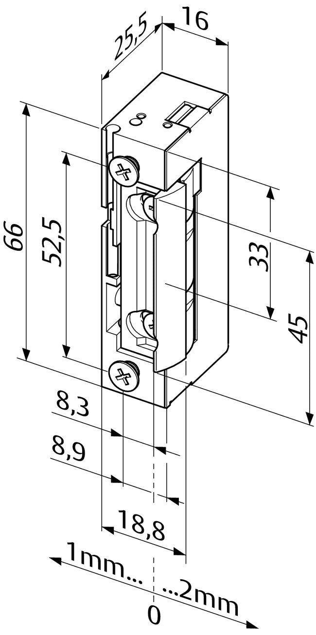 118wkl EFF118 10-24v AC/DC WR Left/Right Strike IP54 Outdoor W/ 300MM CBL and 2 POS StrikIng Plater