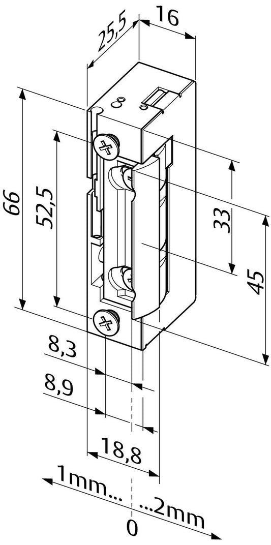 118wkl EFF118 10-24v AC/DC WR Left/Right Strike IP54 Outdoor W/ 300MM CBL and 2 POS StrikIng Plater
