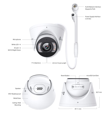 VIGI VIGIC485(2.8mm) 8MP Full-Colour Turret Network Camera