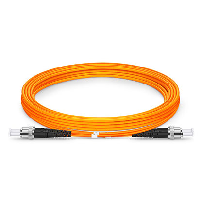 ST UPC to ST UPC Duplex OS2 Single Mode PVC (OFNR) 2.0mm Fiber Optic Patch Cable 3m # 40421