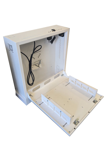CCTV Vertical Wall Mount Security Cabinet - White - Standard Lock # MS5863518W