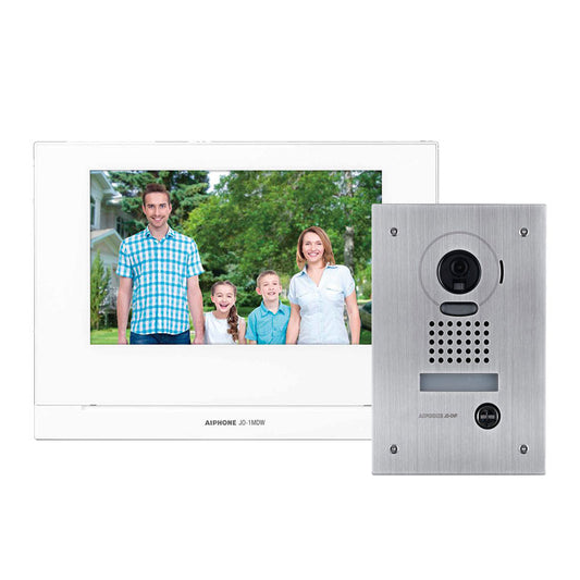 Aiphone JOS-1FW JO Series FLUSH Mount WIFI Colour Video Hands Free Intercom Kit - JO1MDW,  JODVF, PSU