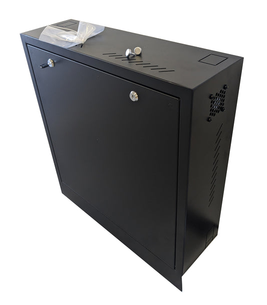 CCTV Vertical Wall Mount Security Cabinet - BLACK - Standard Lock MS5863518B # MS5863518B