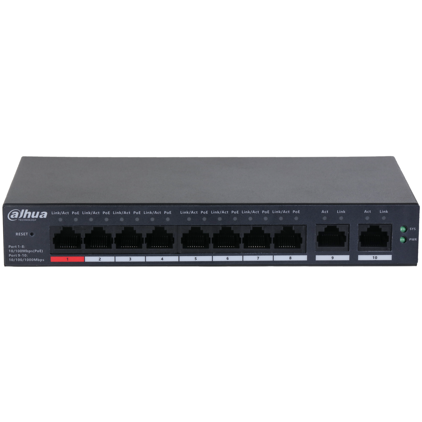 Dahua DH-CS4010-8ET-110 10-Port Cloud Managed Desktop Switch with 8-Port PoE