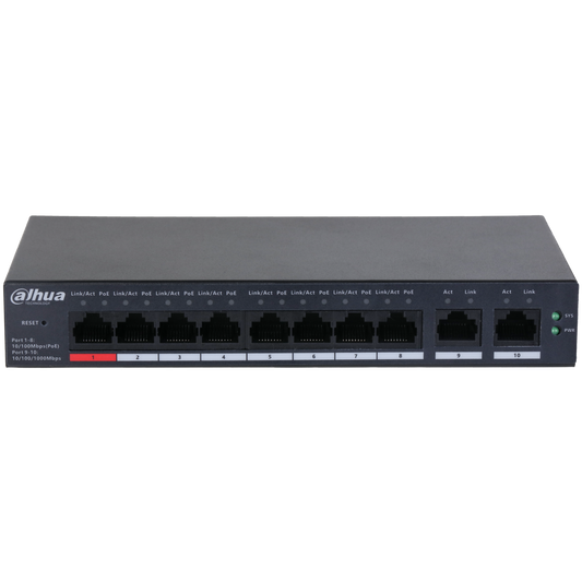 Dahua DH-CS4010-8ET-110 10-Port Cloud Managed Desktop Switch with 8-Port PoE