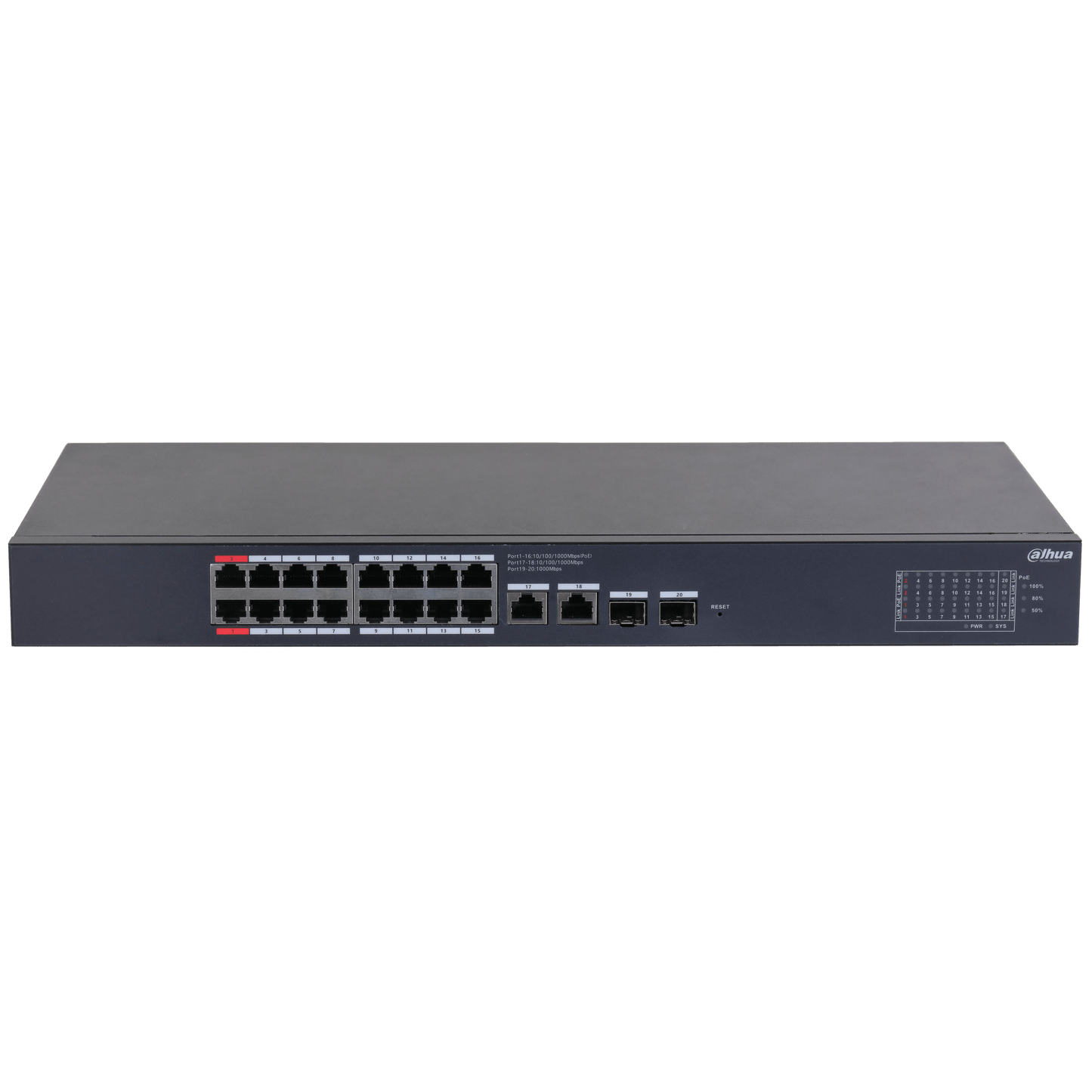 Dahua DH-CS4218-16ET-190 18-Port Cloud Managed Desktop Switch with 16-Port PoE