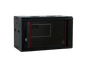 6RU 550mm Deep Hinged Data Cabinet Black - Glass Door SZS.6406.F