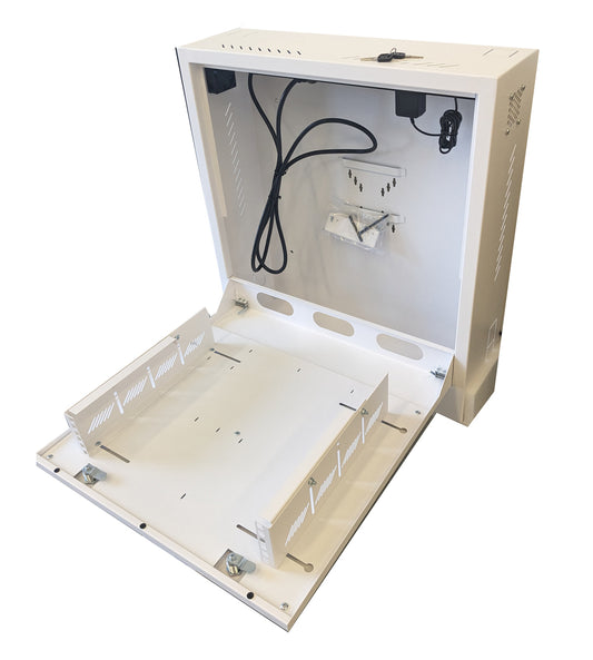 CCTV Vertical Wall Mount Security Cabinet - White - Standard Lock # MS5863518W