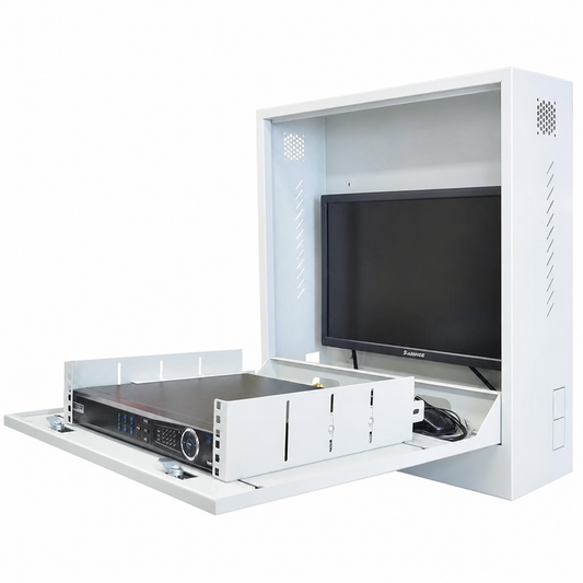 CCTV RK003 Security Slimline Vertical Wall Mount Cabinet for NVRs and Monitors
